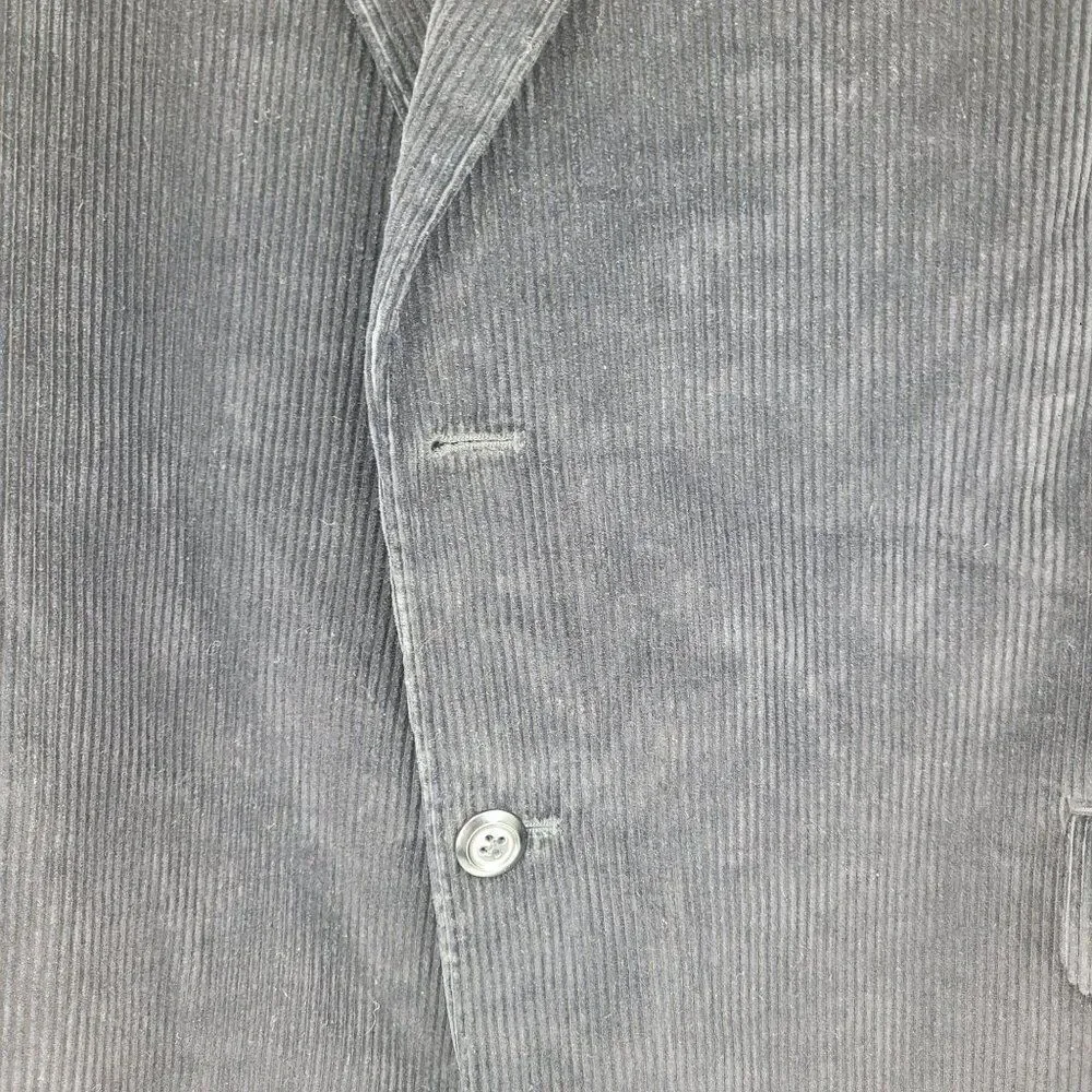 Stafford Mens 48R Corduroy Blazer Jacket Black Cotton Sports Coat Casual‎ Dressy